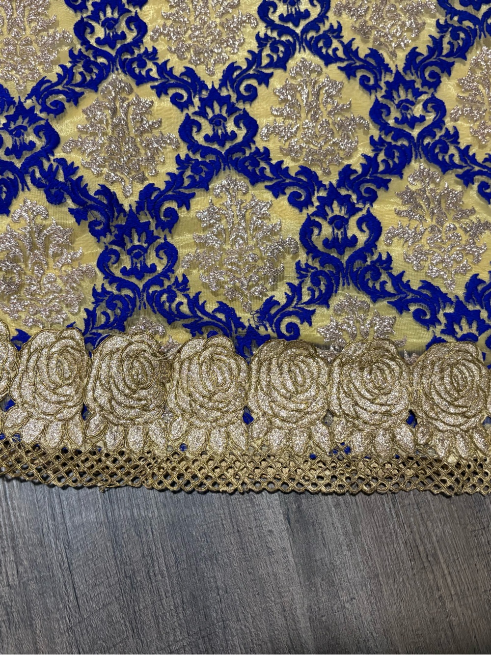 Salwar Kameez by Salwar Kameez - Royal Blue and Gold Embroidered Long Kurta - Picture 7 of 7